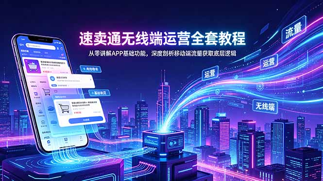 速卖通无线端运营全套教程,从零讲解APP基础功能,深度剖析移动端流量获取底层逻辑|云雀资源分享