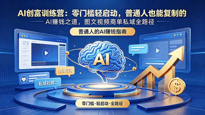 AI创富训练营：零门槛轻启动，普通人也能复制的AI赚钱之道，图文视频商单私域全路径|云雀资源分享