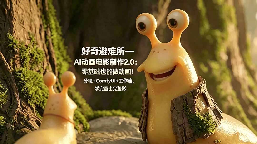 好奇避难所—AI动画电影制作2.0：零基础也能做动画！分镜+ComfyUI+工作流，学完直出完整影片|云雀资源分享