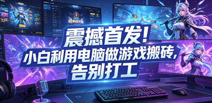 震撼首发！小白利用电脑做游戏搬砖，告别打工【揭秘】|云雀资源分享