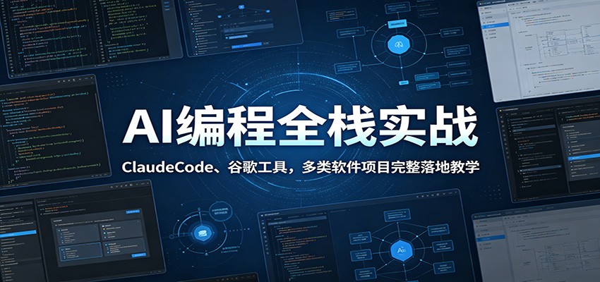 AI编程全栈实战:ClaudeCode、谷歌工具,多类软件项目完整落地教学|云雀资源分享