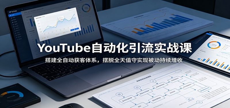 YouTube自动化引流实战课:搭建全自动获客体系,摆脱全天值守实现被动持续增收|云雀资源分享