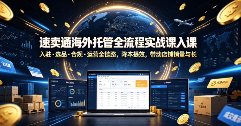 速卖通海外托管全流程实战课入驻・选品・合规・运营全链路，降本提效，带动店铺销量与收益增长|云雀资源分享