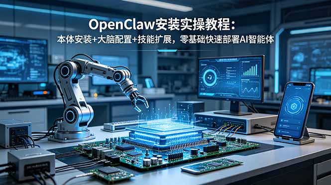 OpenClaw安装实操教程:本体安装+大脑配置+技能扩展,零基础快速部署AI智能体|云雀资源分享