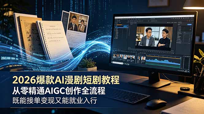 2026 爆款 AI 漫剧短剧教程 从零精通 AIGC 创作全流程 既能接单变现又能就业入行|云雀资源分享