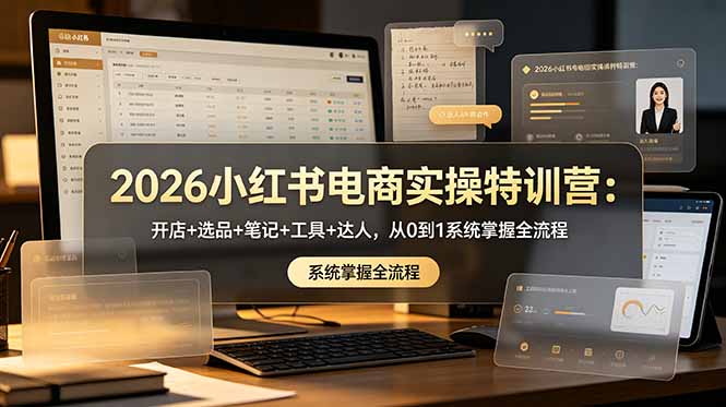 2026小红书电商实操特训营:开店+选品+笔记+工具+达人,从0到1系统掌握全流程|云雀资源分享