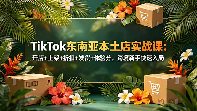 TikTok东南亚本土店实战课:开店+上架+折扣+发货+体验分,跨境新手快速入局|云雀资源分享