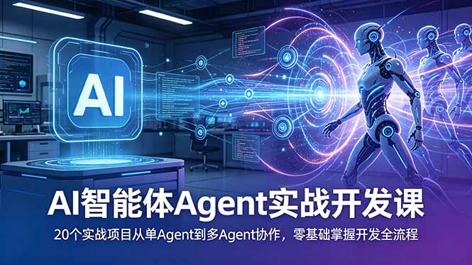 AI智能体Agent实战开发课:20个实战项目从单Agent到多Agent协作,零基础掌握开发全流程|云雀资源分享