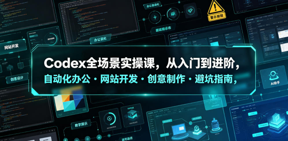 Codex全场景实操课，从入门到进阶，自动化办公・网站开发・创意制作・避坑指南，全流程教学|云雀资源分享