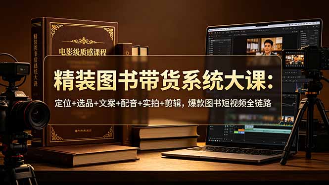 精装图书带货系统大课：定位+选品+文案+配音+实拍+剪辑，爆款图书短视频全链路|云雀资源分享