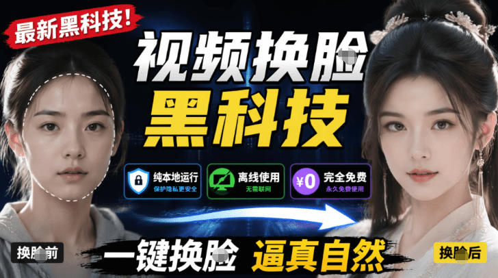 AI人工智能如此夸张？一键视频换Lian黑科技，纯本地离线运行，本地视频换Lian娱乐工具，AI FaceSwap|云雀资源分享