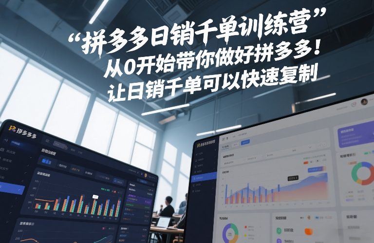 拼多多日销千单训练营，从0开始带你做好拼多多，让日销千单可以快速复制(更新26年6月)|云雀资源分享