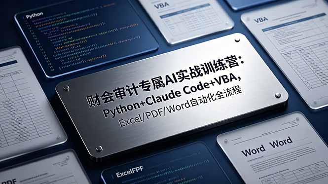 财会审计专属 AI实战训练营:Python+Claude Code+VBA,Excel/PDF/Word自动化全流程|云雀资源分享