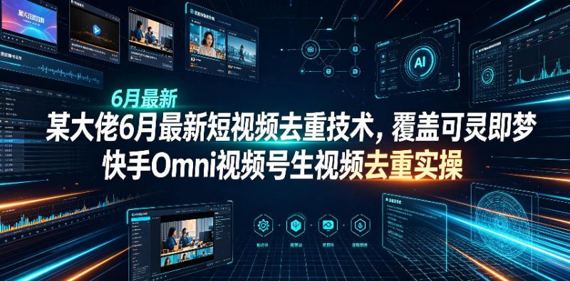 某大佬6月最新短视频去重技术，覆盖可灵即梦快手Omni视频号生视频去重实操|云雀资源分享