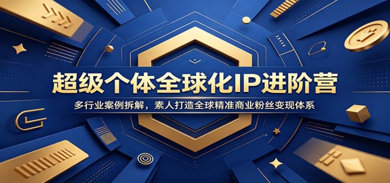 超级个体全球化IP进阶营:多行业案例拆解,素人打造全球精准商业粉丝变现体系|云雀资源分享