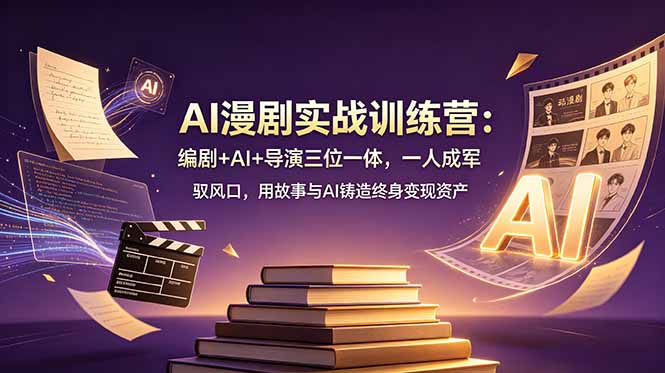 AI漫剧实战训练营:编剧+AI+导演三位一体,一人成军 驭风口,用故事与AI铸造终身变现资产|云雀资源分享