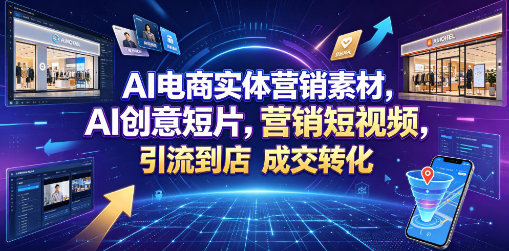 AI电商实体营销素材，AI创意短片，高效打造营销短视频，轻松引流到店，稳定提升门店客流与成交转化|云雀资源分享