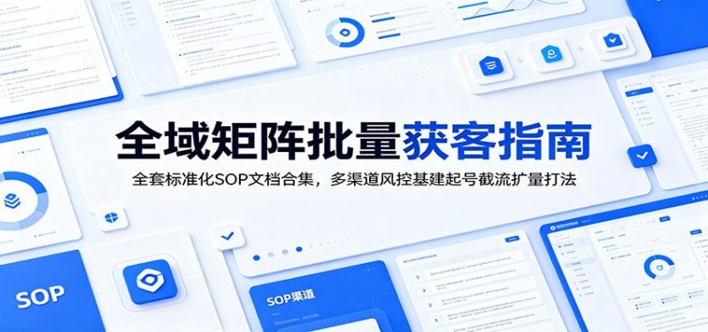 全域矩阵批量获客指南：全套标准化SOP文档合集，多渠道风控基建起号截流扩量打法|云雀资源分享
