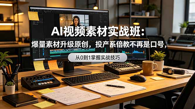 AI视频素材实战班:爆量素材升级原创,投产翻倍不再是口号,0-1系统教学实战落地|云雀资源分享