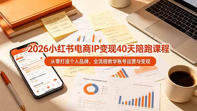 2026小红书电商IP变现40天陪跑课程-11期,从零打造个人品牌,全流程教学账号运营与变现|云雀资源分享