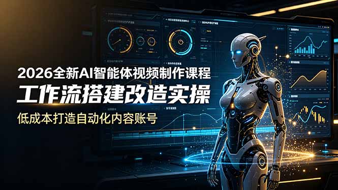 2026全新AI Codex智能体视频制作课程,工作流搭建改造实操,低成本打造自动化内容账号|云雀资源分享