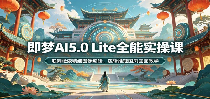 即梦AI5.0 Lite全能实操课：联网检索精细图像编辑，逻辑推理国风画面教学|云雀资源分享