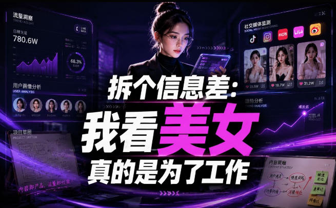 【理直气壮】我给看美女找了一个非常恰当的理由，信息差项目|云雀资源分享