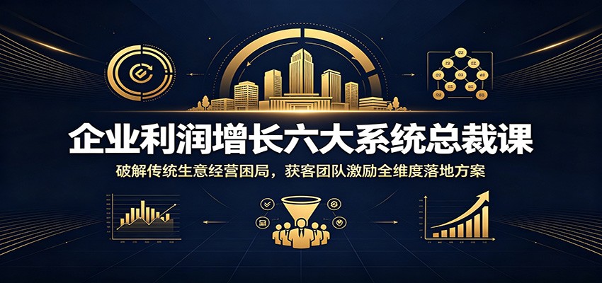 企业利润增长六大系统总裁课:破解传统生意经营困局,获客团队激励全维度落地方案|云雀资源分享