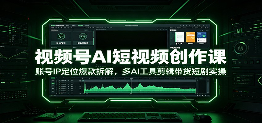 视频号AI短视频创作课:账号IP定位爆款拆解,多AI工具剪辑带货短剧实操|云雀资源分享