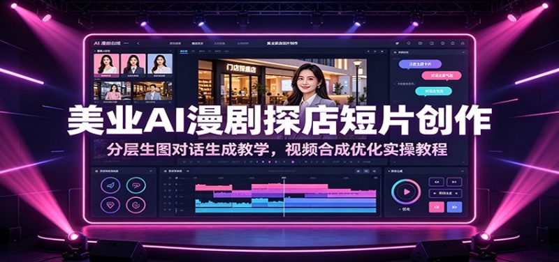 美业AI漫剧探店短片创作:分层生图对话生成教学,视频合成优化实操教程|云雀资源分享