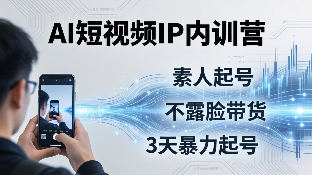 2026AI短视频IP内训营-更新:从素人起号到不露脸带货,3天暴力起号全流程拆解|云雀资源分享