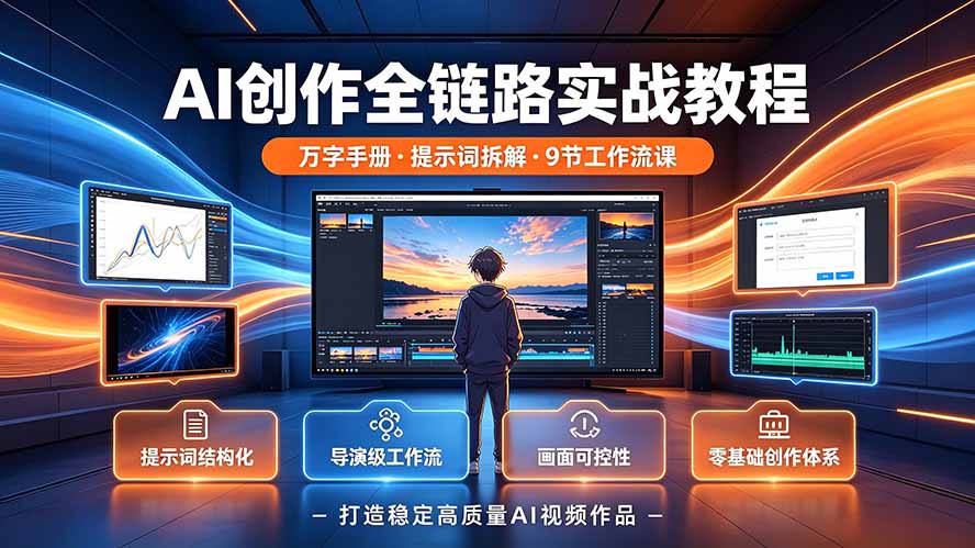 AI创作全链路实战教程|万字手册·提示词拆解·9节工作流课,打造稳定高质量AI视频作品|云雀资源分享