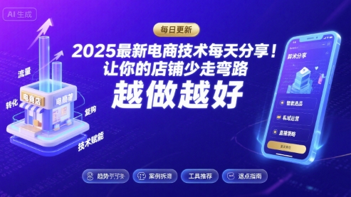 2025-2026最新电商技术每天分享,让你的店铺少走弯路,越做越好(更新26年07月)|云雀资源分享