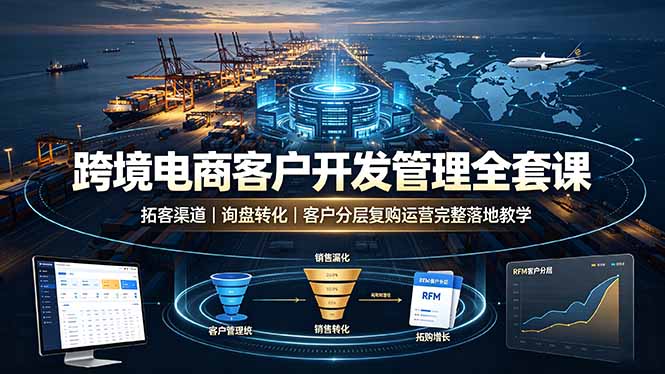 跨境电商客户开发管理全套课·拓客渠道|询盘转化|客户分层复购运营完整落地教学|云雀资源分享