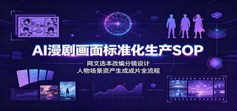AI漫剧画面标准化生产SOP:网文选本改编分镜设计,人物场景资产生成成片全流程|云雀资源分享