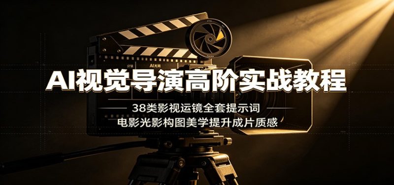 AI视觉导演高阶实战教程:38类影视运镜全套提示词,电影光影构图美学提升成片质感|云雀资源分享