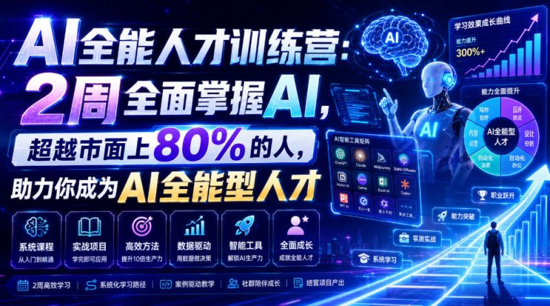 AI全能人才训练营：2周全面掌握AI，超越市面上80%的人，助力你成为AI全能型人才|云雀资源分享