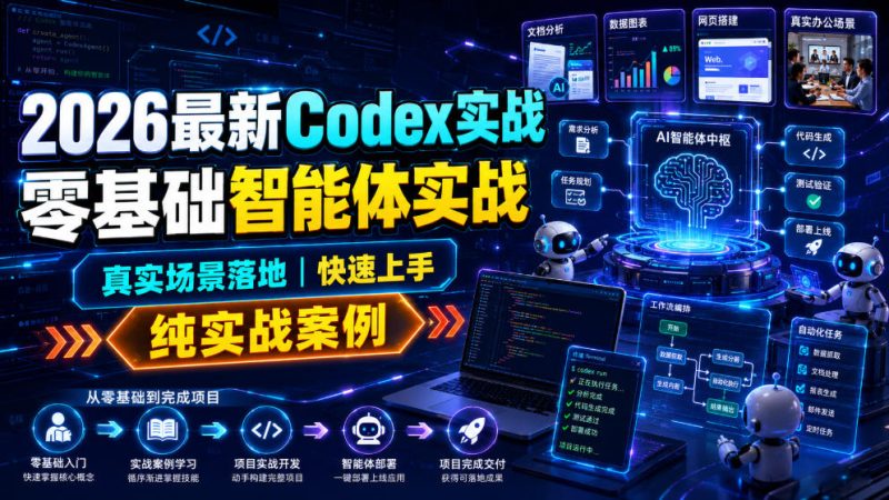 2026最新Codex实战零基础智能体实战,真实场景落地,快速上手,纯实战案例|云雀资源分享