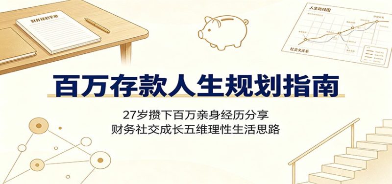 百万存款人生规划指南:27岁攒下百万亲身经历分享,财务社交成长五维理性生活思路|云雀资源分享