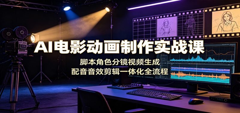 AI电影动画制作实战课:脚本角色分镜视频生成,配音音效剪辑一体化全流程|云雀资源分享