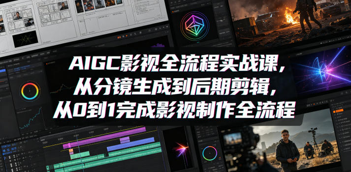 AIGC影视全流程实战课,从分镜生成到后期剪辑,从0到1完成影视制作全流程|云雀资源分享