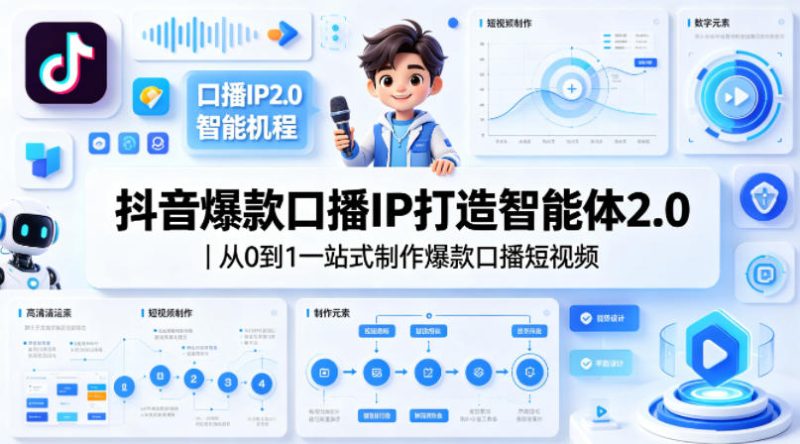 抖音爆款口播IP打造智能体2.0|从0到1一站式制作爆款口播短视频|云雀资源分享