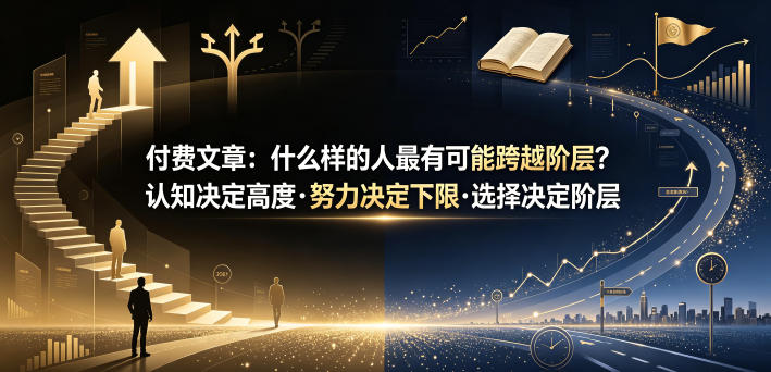 付费文章：什么样的人最有可能跨越阶层？认知决定高度·努力决定下限·选择决定阶层