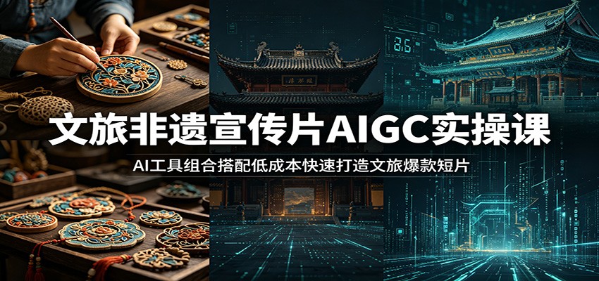 图片[1]-文旅非遗宣传片AIGC实操课：AI工具组合搭配低成本快速打造文旅爆款短片