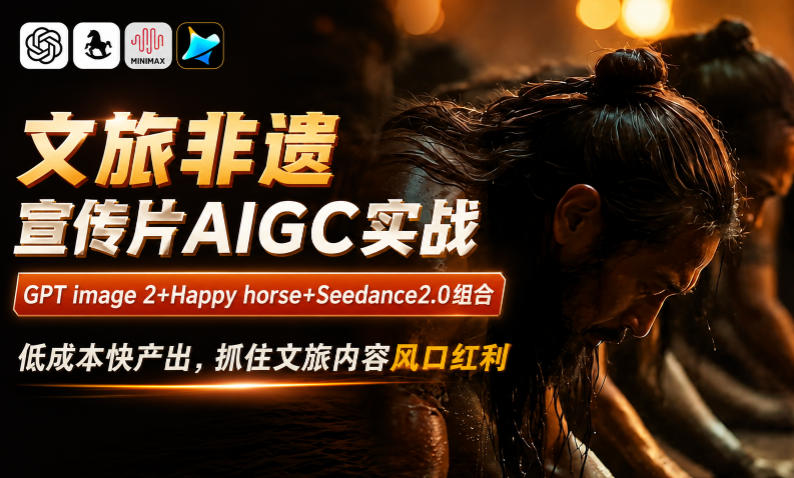 文旅非遗宣传片AIGC实战，GPT image 2+Happy horse+Seedance2.0组合，低成本快产出，抓住文旅内容风口红利