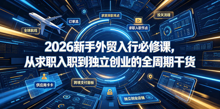 2026新手外贸入行必修课，从求职入职到独立创业的全周期干货