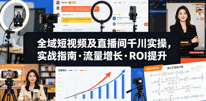 全域短视频及直播间千川实操，实战指南·流量增长·ROI提升（更新）
