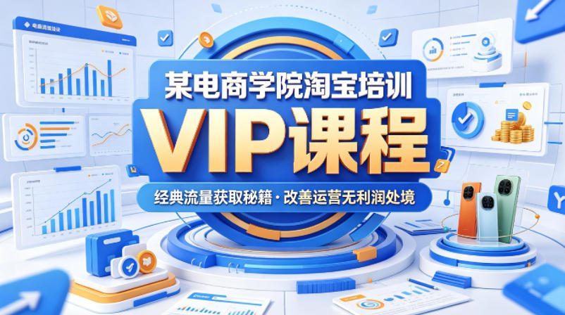 某电商学院淘宝培训VIP课程，各种经典有用的流量获取秘籍，改善运营产品没利润的处境（2026年6月）