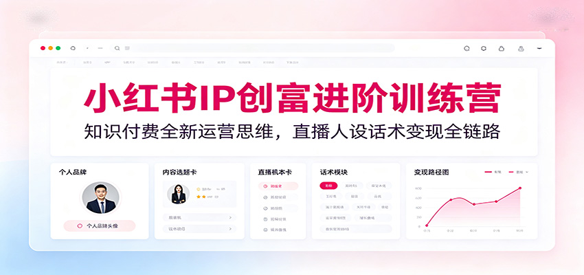 图片[1]-小红书IP创富进阶训练营：知识付费全新运营思维，直播人设话术变现全链路