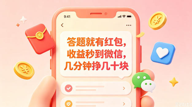 答题就有红包，收益秒到微信，几分钟挣几十块，学生党上班族宝妈都可以玩【揭秘】